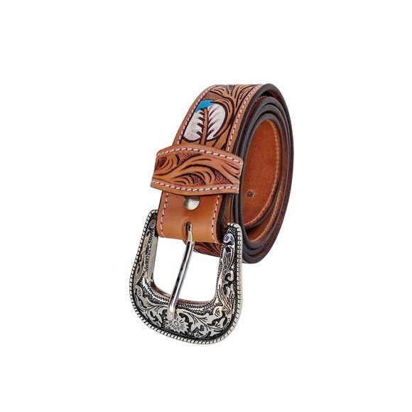 Western Tooled Hand Finished Leather Belt For Men And Women 30ab122😌 - Picture 5 of 6